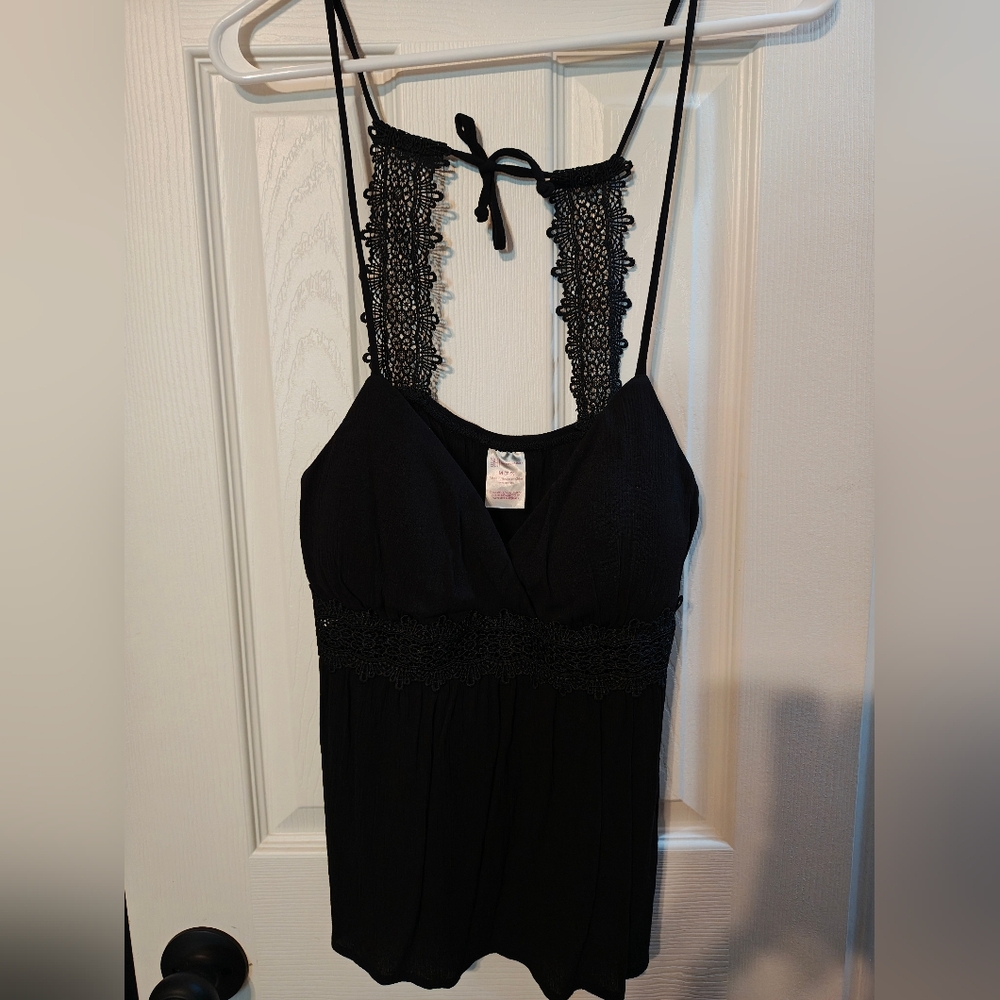 No Boundaries Black Lace Strap Camisole